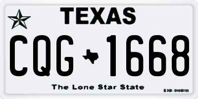 TX license plate CQG1668