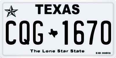 TX license plate CQG1670