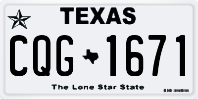 TX license plate CQG1671