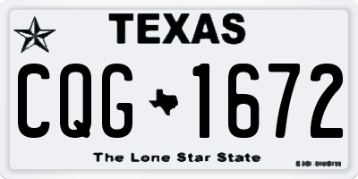 TX license plate CQG1672