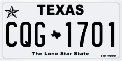 TX license plate CQG1701