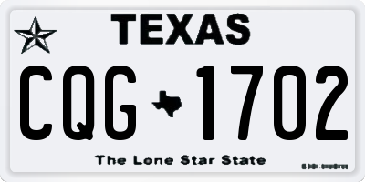 TX license plate CQG1702
