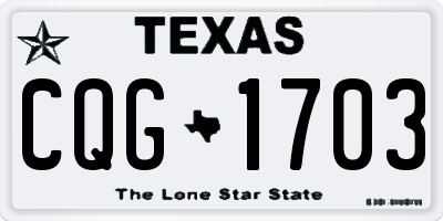TX license plate CQG1703
