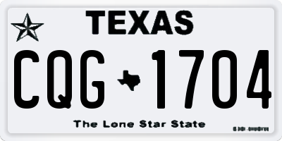 TX license plate CQG1704