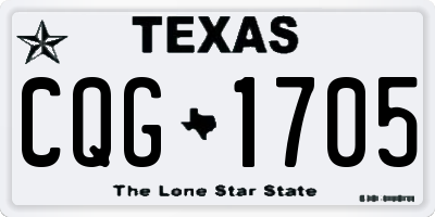 TX license plate CQG1705