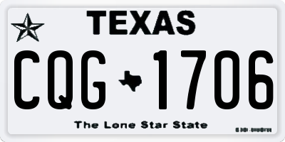 TX license plate CQG1706