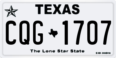 TX license plate CQG1707