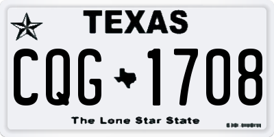 TX license plate CQG1708