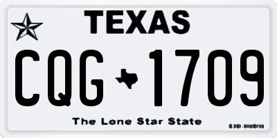 TX license plate CQG1709