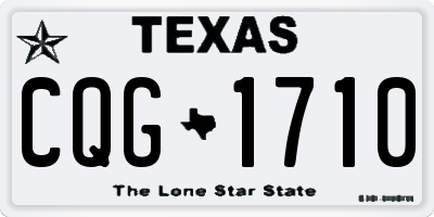 TX license plate CQG1710