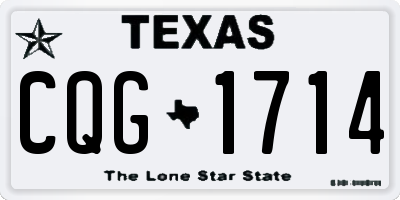 TX license plate CQG1714