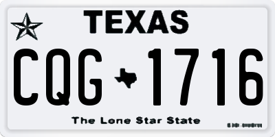 TX license plate CQG1716
