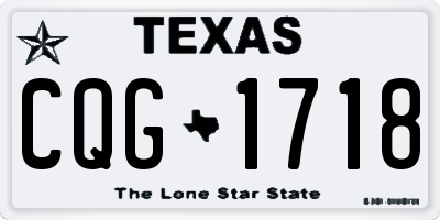 TX license plate CQG1718