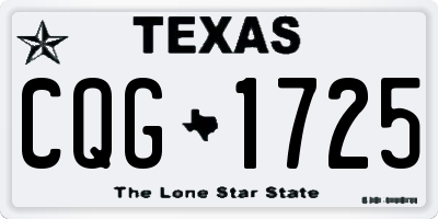 TX license plate CQG1725