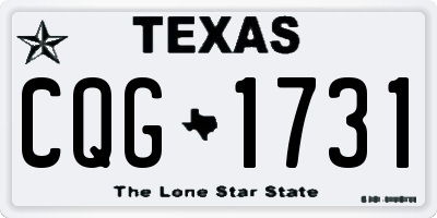 TX license plate CQG1731