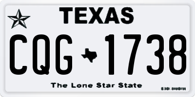 TX license plate CQG1738