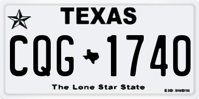 TX license plate CQG1740