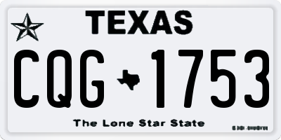 TX license plate CQG1753