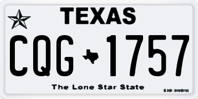 TX license plate CQG1757