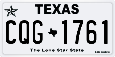 TX license plate CQG1761