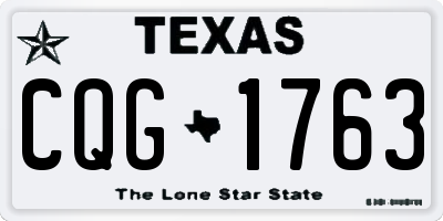 TX license plate CQG1763