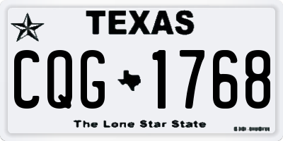 TX license plate CQG1768