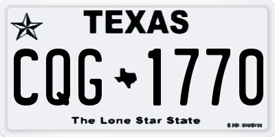 TX license plate CQG1770