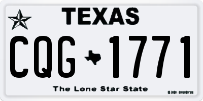 TX license plate CQG1771
