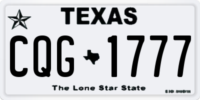TX license plate CQG1777