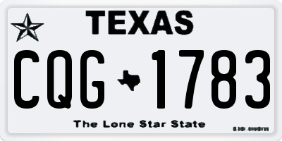TX license plate CQG1783