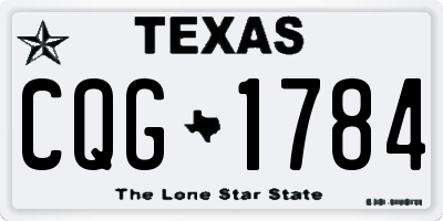 TX license plate CQG1784