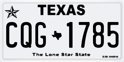 TX license plate CQG1785