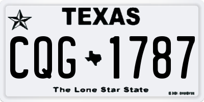 TX license plate CQG1787