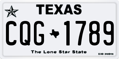 TX license plate CQG1789
