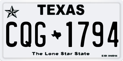 TX license plate CQG1794