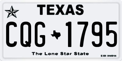 TX license plate CQG1795