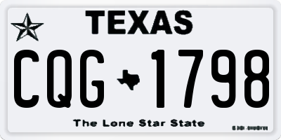 TX license plate CQG1798