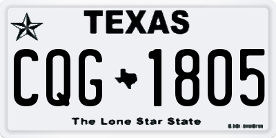 TX license plate CQG1805