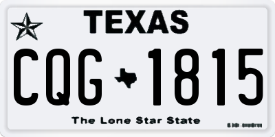 TX license plate CQG1815
