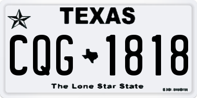 TX license plate CQG1818