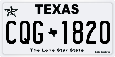 TX license plate CQG1820