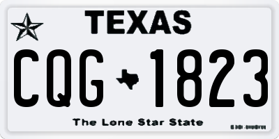 TX license plate CQG1823