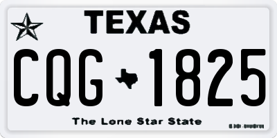 TX license plate CQG1825