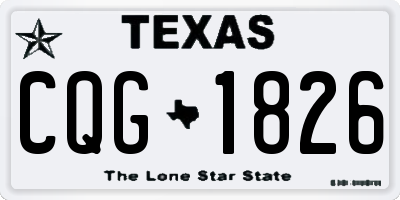 TX license plate CQG1826