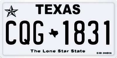 TX license plate CQG1831