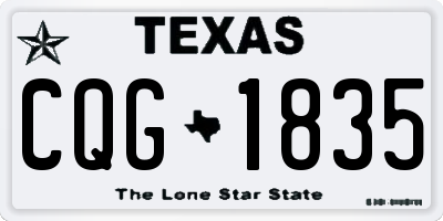 TX license plate CQG1835