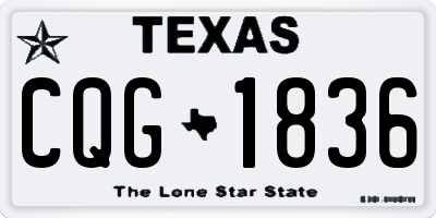 TX license plate CQG1836