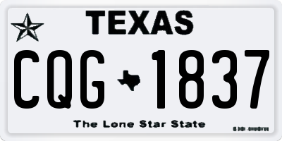 TX license plate CQG1837
