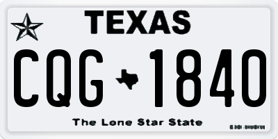 TX license plate CQG1840