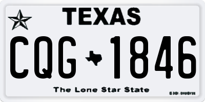 TX license plate CQG1846